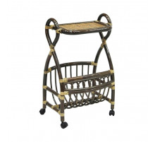 Столик с подставкой для газет Classic Rattan 17/17 из ротанга на колесиках
