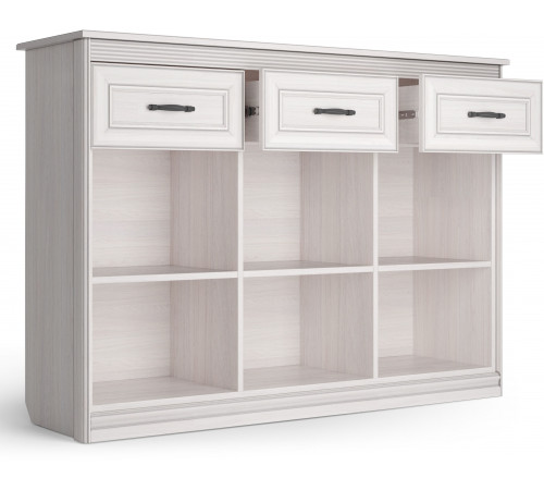 Большой комод Неаполь Ясень анкор светлый (патина "серебро")