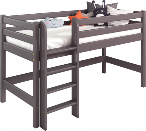 Низкая кровать Соня Лаванда с прямой лестницей вариант 11