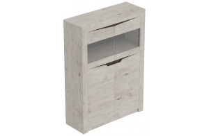 Шкаф-витрина Соренто двухдверный дуб бонифаций