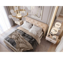 Двуспальная кровать с подъемным механизмом BOGEMIA (жемчуг)